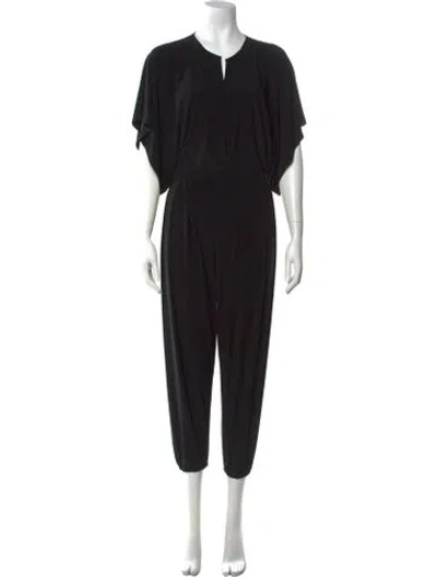 Pre-owned Norma Kamali V-neck Jumpsuit In Black
