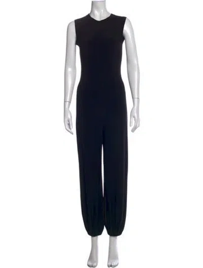 Pre-owned Norma Kamali V-neck Jumpsuit In Black