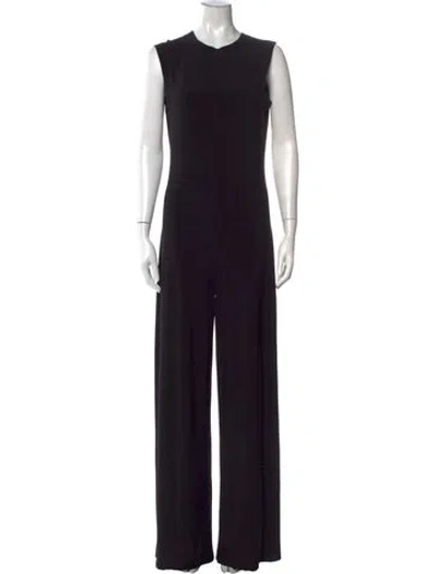 Pre-owned Norma Kamali V-neck Jumpsuit In Black
