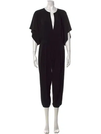 Pre-owned Norma Kamali V-neck Jumpsuit In Black