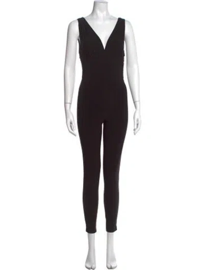 Pre-owned Norma Kamali V-neck Jumpsuit In Black