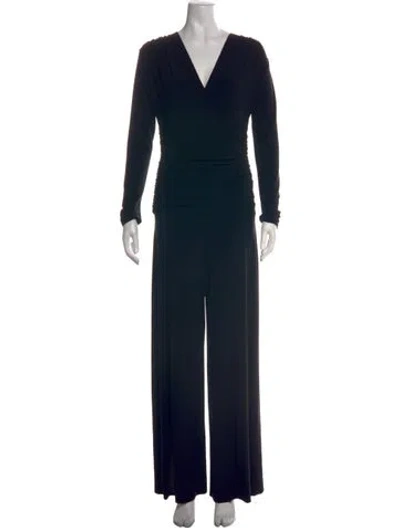 Pre-owned Norma Kamali V-neck Jumpsuit In Black