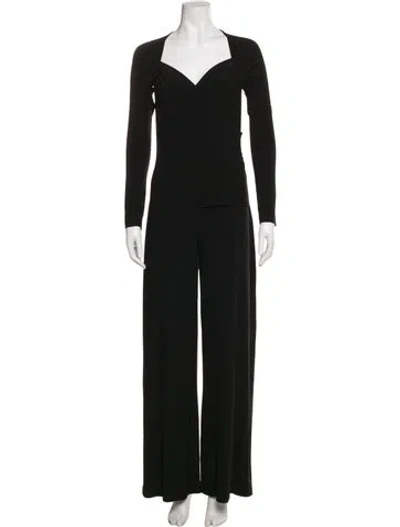 Pre-owned Norma Kamali V-neck Jumpsuit In Black