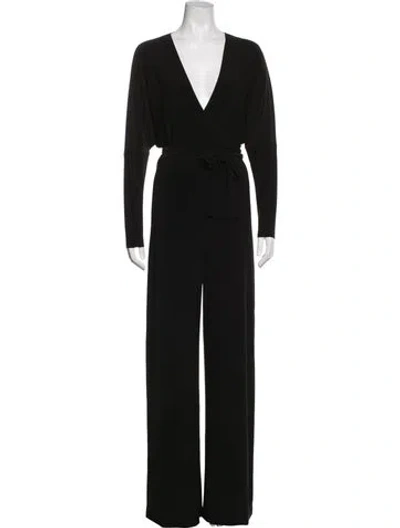 Pre-owned Norma Kamali V-neck Jumpsuit In Black