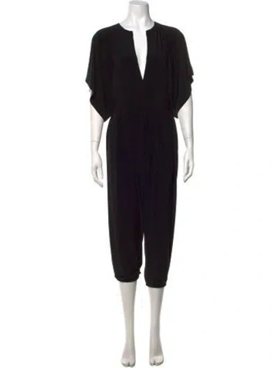 Pre-owned Norma Kamali V-neck Jumpsuit In Black