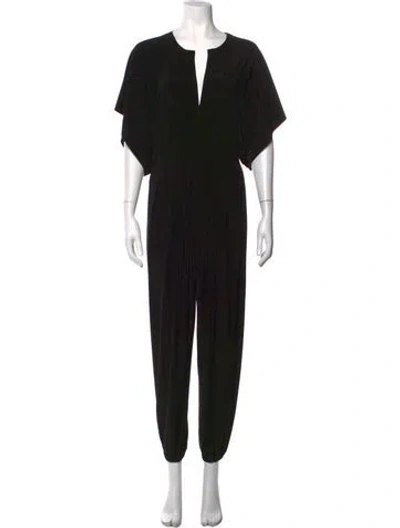 Pre-owned Norma Kamali V-neck Jumpsuit In Black