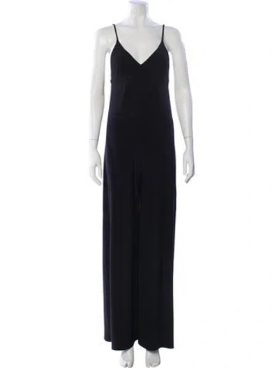 Pre-owned Norma Kamali V-neck Jumpsuit In Blue