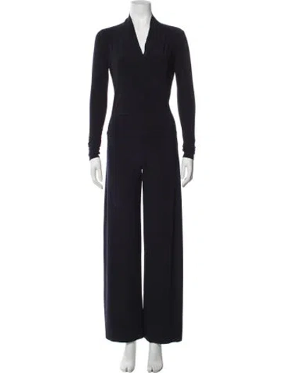 Pre-owned Norma Kamali V-neck Jumpsuit In Blue