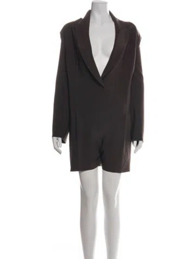 Pre-owned Norma Kamali V-neck Jumpsuit In Brown