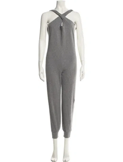 Pre-owned Norma Kamali V-neck Jumpsuit In Gray