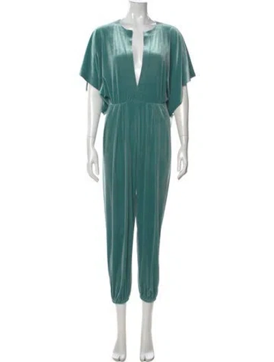 Pre-owned Norma Kamali V-neck Jumpsuit In Green