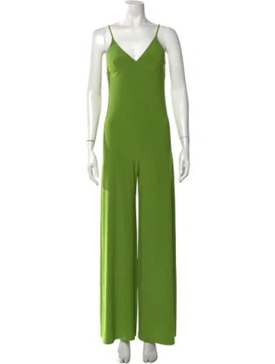 Pre-owned Norma Kamali V-neck Jumpsuit In Green