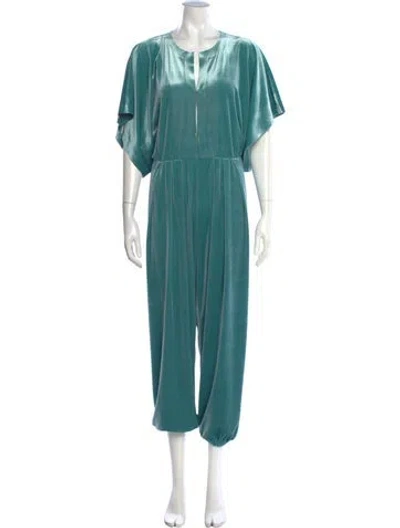 Pre-owned Norma Kamali V-neck Jumpsuit In Green