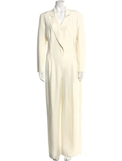 Pre-owned Norma Kamali V-neck Jumpsuit In Neutral
