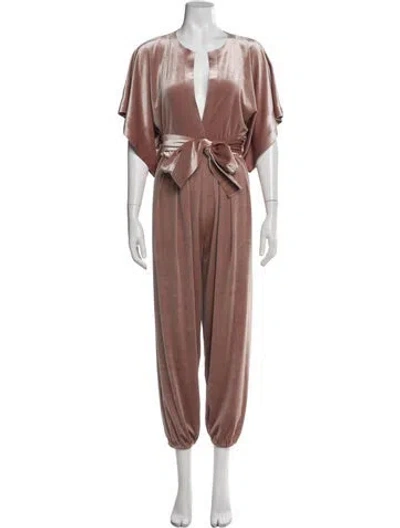 Pre-owned Norma Kamali V-neck Jumpsuit In Neutral
