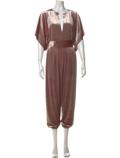 Pre-owned Norma Kamali V-neck Jumpsuit In Neutral