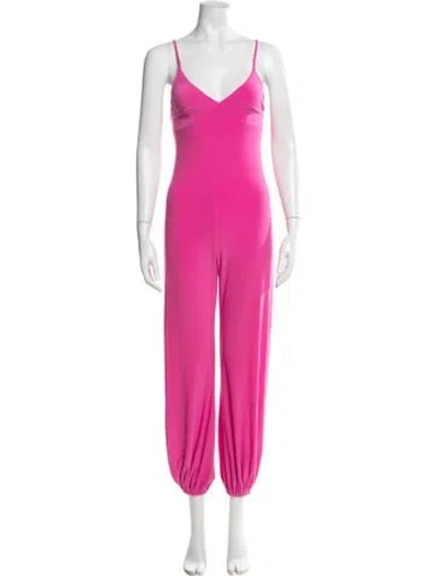 Pre-owned Norma Kamali V-neck Jumpsuit In Pink