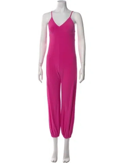 Pre-owned Norma Kamali V-neck Jumpsuit In Pink