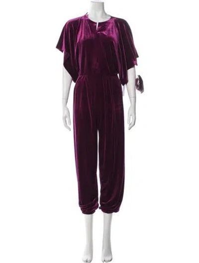 Pre-owned Norma Kamali V-neck Jumpsuit In Purple