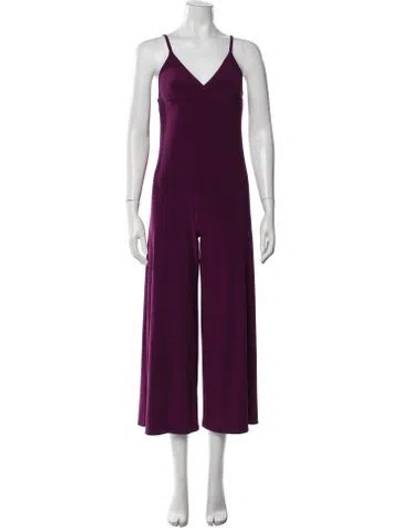 Pre-owned Norma Kamali V-neck Jumpsuit In Purple