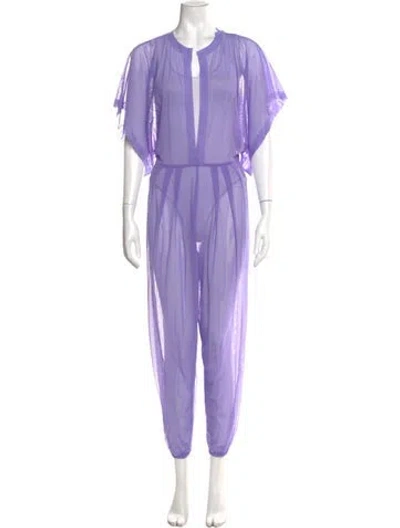Pre-owned Norma Kamali V-neck Jumpsuit In Purple