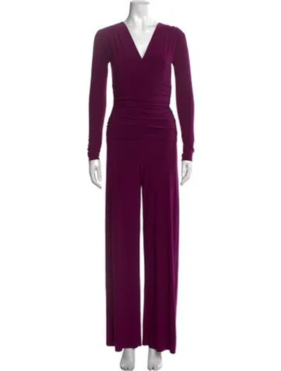 Pre-owned Norma Kamali V-neck Jumpsuit In Purple