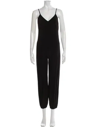 Pre-owned Norma Kamali V-neck Jumpsuit W/ Tags In Black