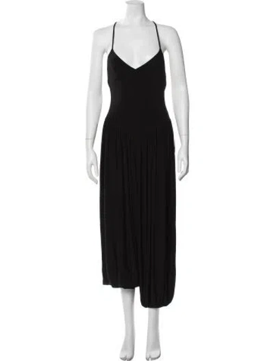 Pre-owned Norma Kamali V-neck Jumpsuit W/ Tags In Black