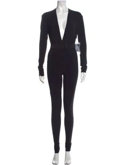 Pre-owned Norma Kamali V-neck Jumpsuit W/ Tags In Black