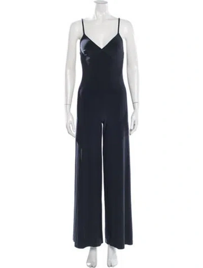 Pre-owned Norma Kamali V-neck Jumpsuit W/ Tags In Blue