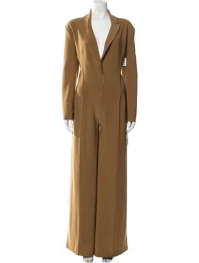 Pre-owned Norma Kamali V-neck Jumpsuit W/ Tags In Brown