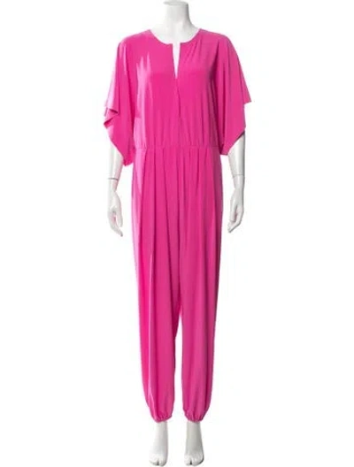 Pre-owned Norma Kamali V-neck Jumpsuit W/ Tags In Pink