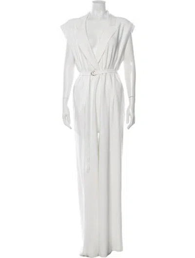 Pre-owned Norma Kamali V-neck Jumpsuit W/ Tags In White
