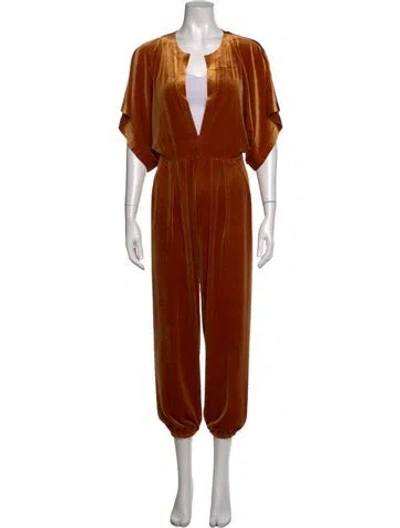 Pre-owned Norma Kamali V-neck Jumpsuit In Yellow