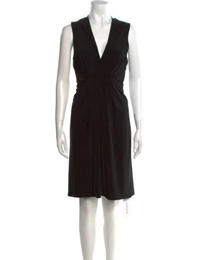 Pre-owned Norma Kamali V-neck Knee-length Dress In Black