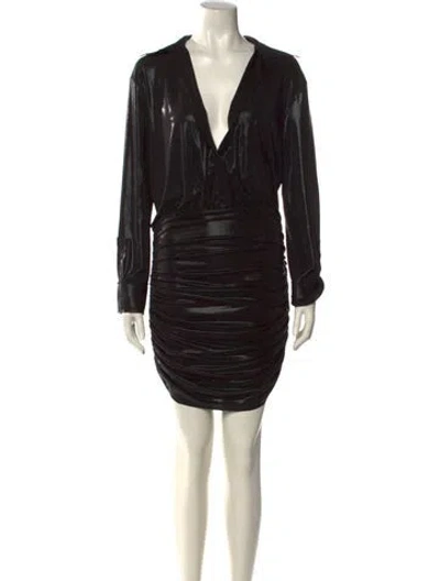 Pre-owned Norma Kamali V-neck Knee-length Dress In Black