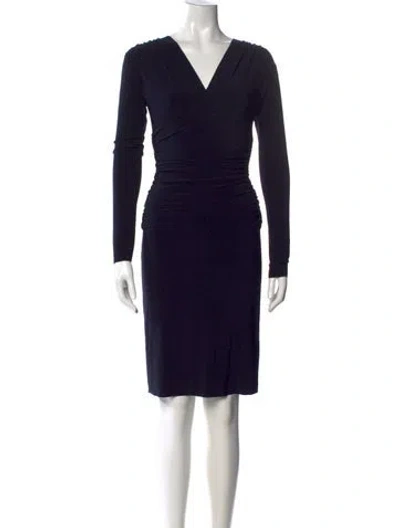 Pre-owned Norma Kamali V-neck Knee-length Dress In Black