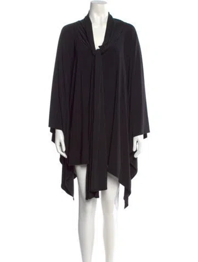 Pre-owned Norma Kamali V-neck Knee-length Dress In Black