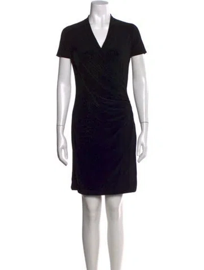 Pre-owned Norma Kamali V-neck Knee-length Dress In Black