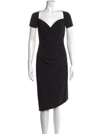 Pre-owned Norma Kamali V-neck Knee-length Dress In Black