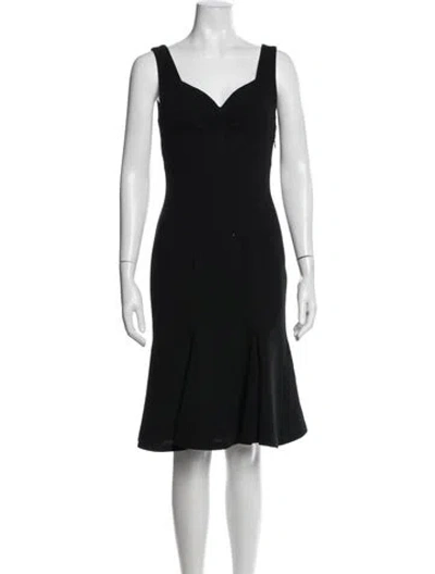 Pre-owned Norma Kamali V-neck Knee-length Dress In Black