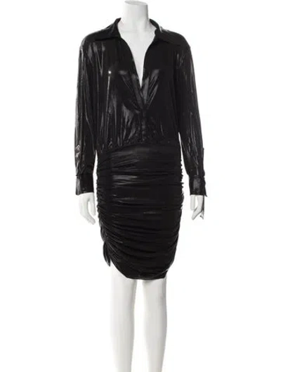 Pre-owned Norma Kamali V-neck Knee-length Dress In Multi