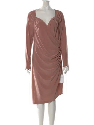 Pre-owned Norma Kamali V-neck Knee-length Dress In Neutral