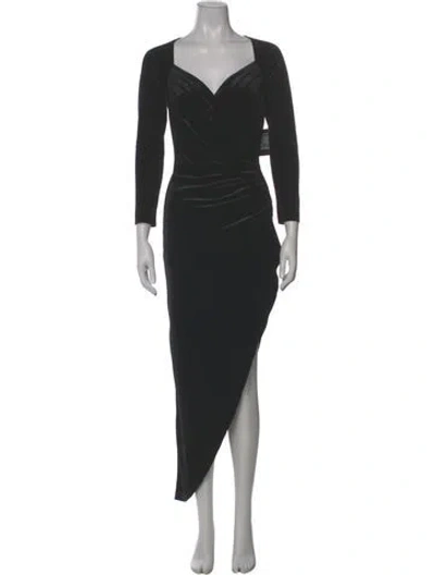 Pre-owned Norma Kamali V-neck Long Dress In Black