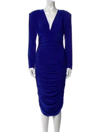 Pre-owned Norma Kamali V-neck Long Dress In Blue