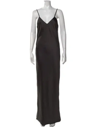 Pre-owned Norma Kamali V-neck Long Dress In Blue
