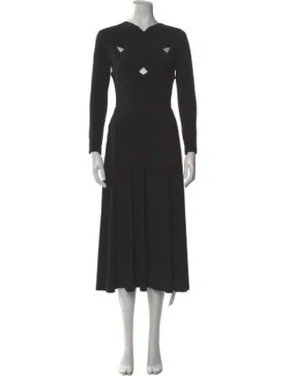Pre-owned Norma Kamali V-neck Long Dress In Gray