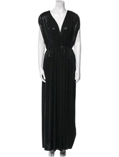 Pre-owned Norma Kamali V-neck Long Dress In Multi