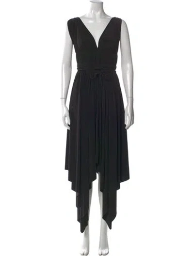 Pre-owned Norma Kamali V-neck Long Dress In Multi