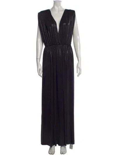 Pre-owned Norma Kamali V-neck Long Dress In Multi